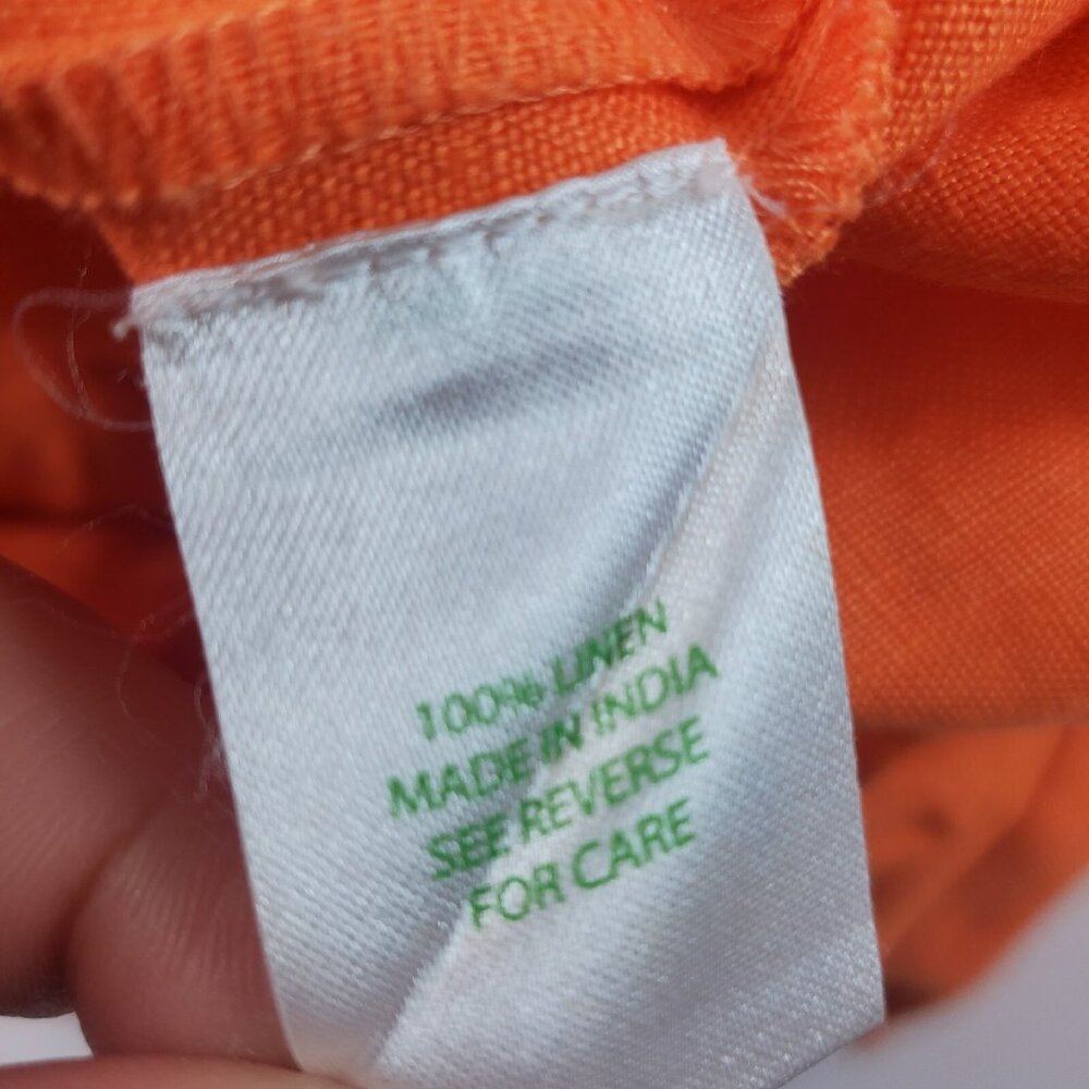 Lilly Pulitzer women top Tangerine Orange Seabreeze Linen Caftan Tunic Small - Picture 8 of 8